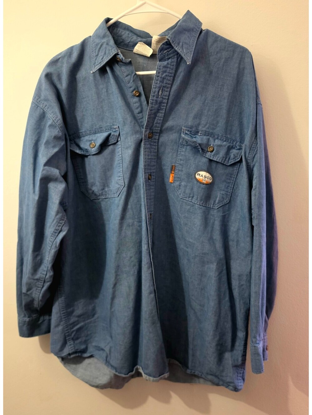 RASCO FR Flame Resistant Chambray Shirt XL-Regular Blue Workwear